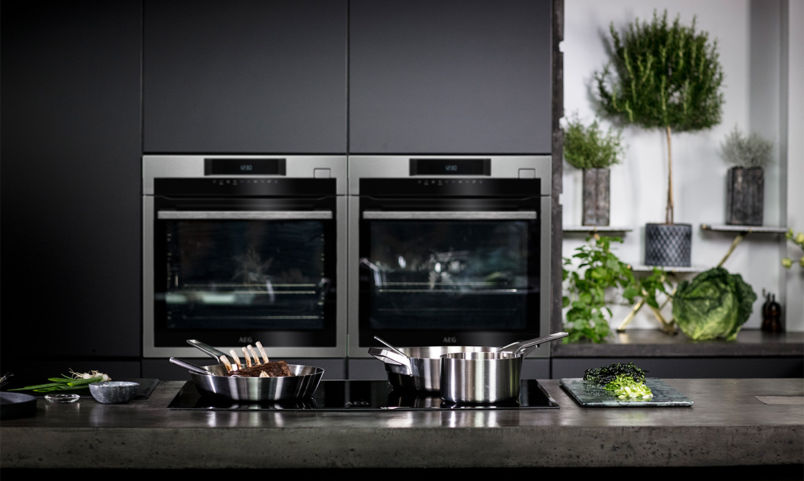 AEG kitchen appliances on display — available through Savvy Kitchens Ireland