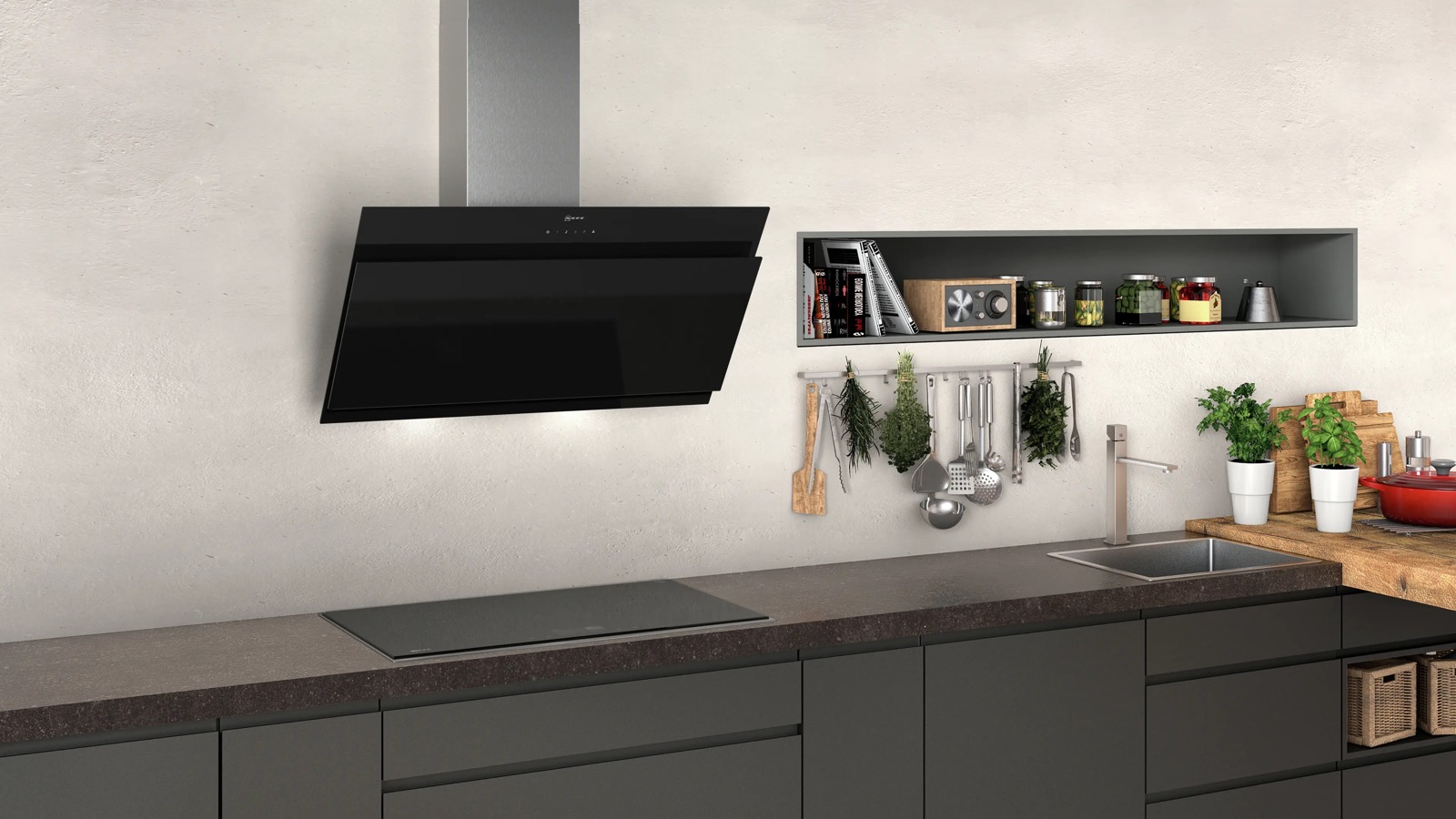 NEFF Chimney / Wall-Mounted Hood by NEFF — available through Savvy Kitchens Ireland