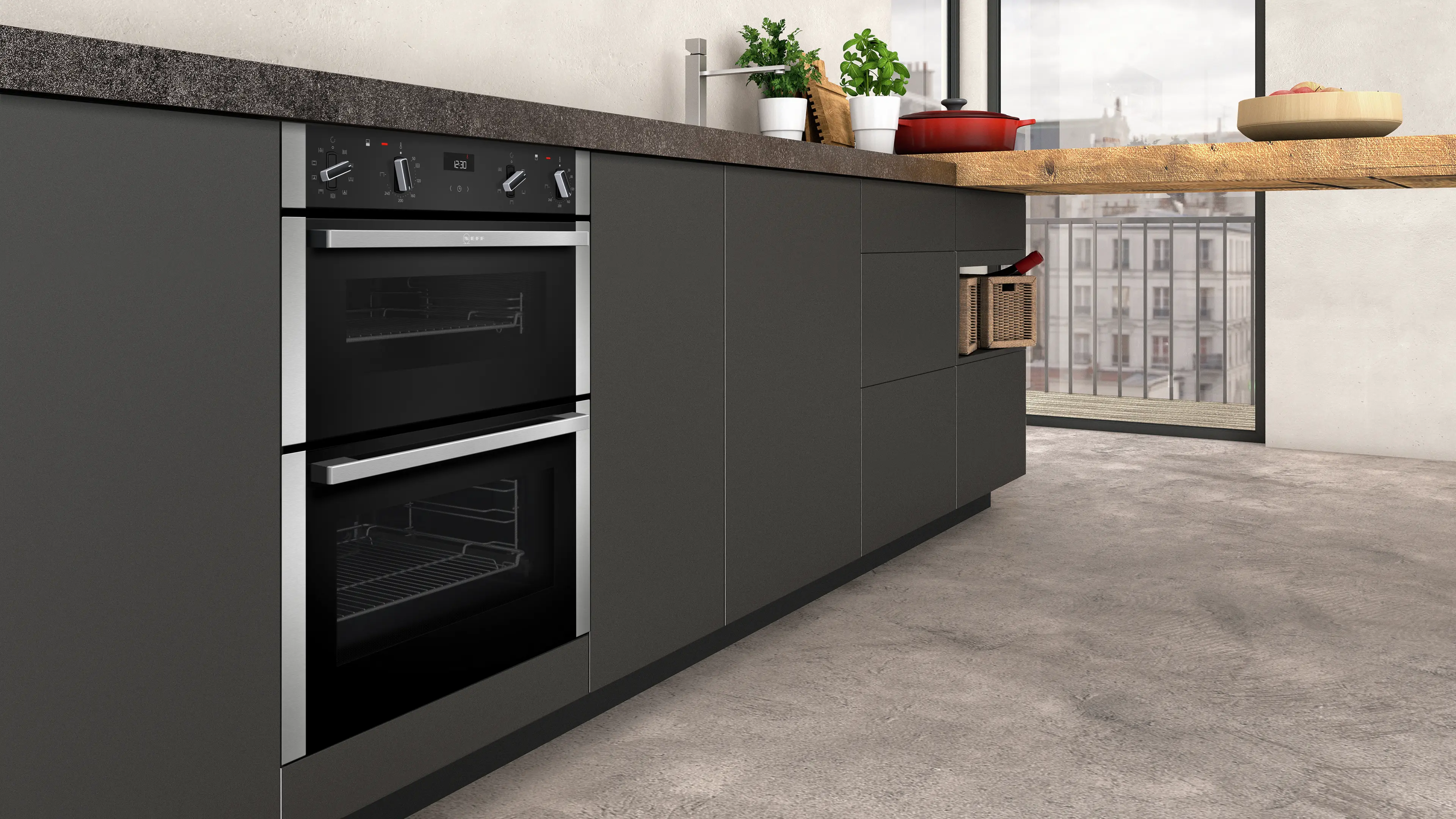 NEFF N50 Built-Under Double Oven by NEFF — available through Savvy Kitchens Ireland